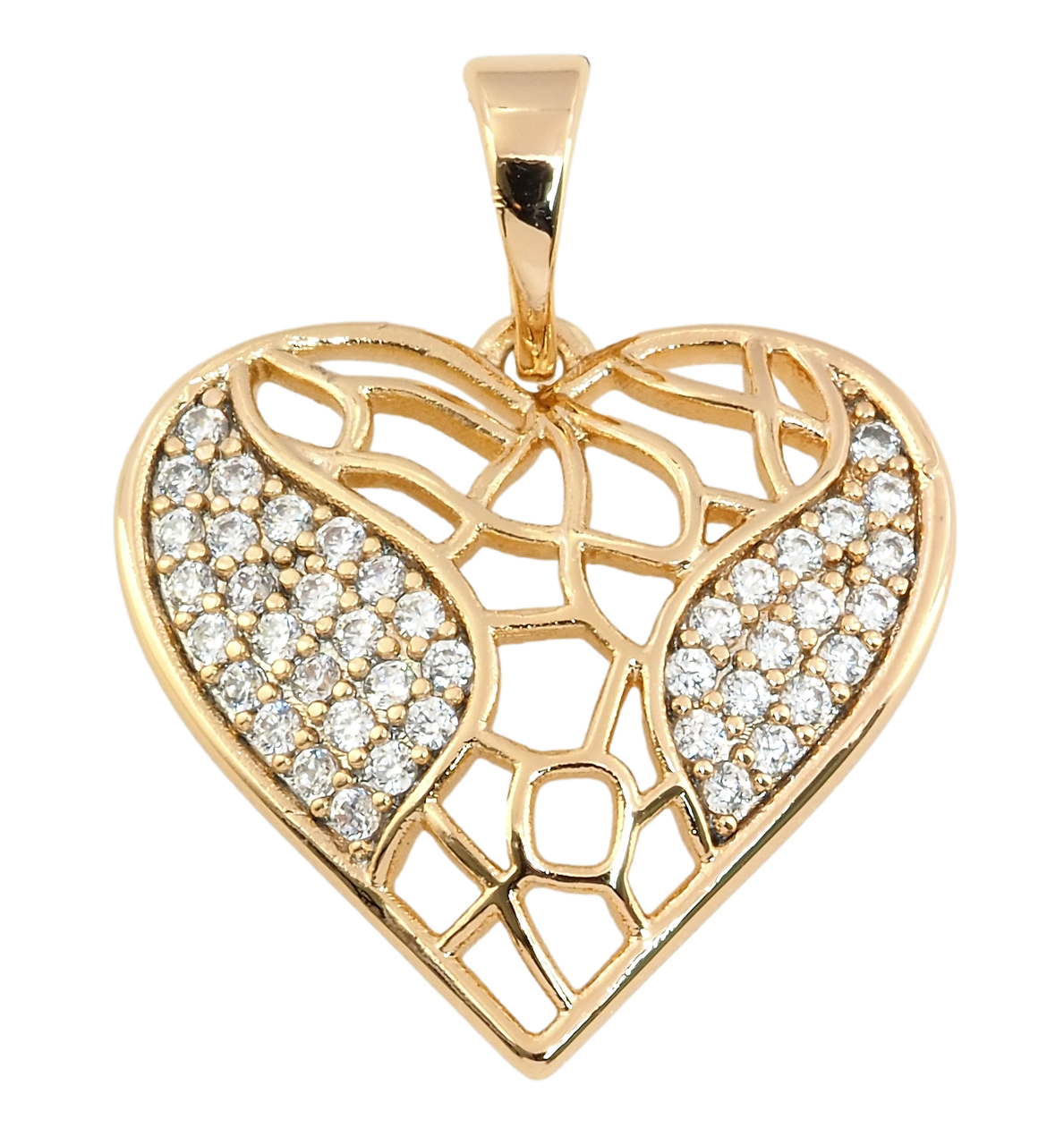 Кулон Xuping Позолота 18K "Сердечко з цирконієм" для ланцюжка до 5мм
