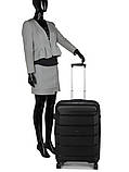 Валіза Airtex середня M поліпропілен чорна 67х47х26(+5)см/87л/4.1кг, фото 9