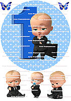 Бебі бос молокосос вафельна картинка №2 для торта, харчовий друк, фотодрук, прикраси для торта