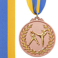 Медаль спортивная с лентой двухцветная SP-Sport Единоборства C-4853 бронза