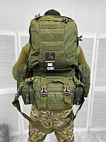Тактический рюкзак 55 л с подсумками модульный рюкзак Олива