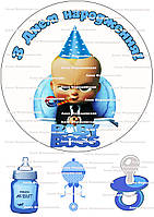 Бебі бос молокосос вафельна картинка №3 для торта, харчовий друк, фотодрук, прикраси для торта