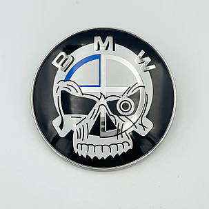 Емблема BMW (БМВ) 82 мм значок для E39 E53 E60 E46 E36 E34 E90 E65 E66 E70 Skull, фото 1