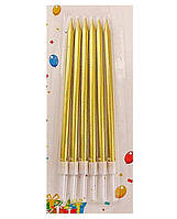 Свічки для торта металік 6 шт. золото