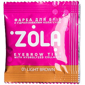 Фарба для брів з колагеном у саше ZOLA Eyebrow Tint With Collagen 5 мл, 01 Light Brown