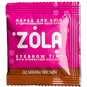 Фарба для брів з колагеном у саше ZOLA Eyebrow Tint With Collagen 5 мл, 02 Warm Brown