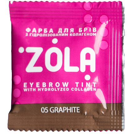 Фарба для брів з колагеном у саше ZOLA Eyebrow Tint With Collagen 5 мл, 05 Graphite, фото 1
