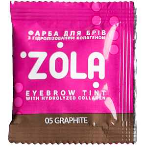 Фарба для брів з колагеном у саше ZOLA Eyebrow Tint With Collagen 5 мл, 05 Graphite
