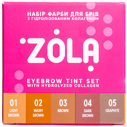 Набір фарб для брів ZOLA з окисниками у саше, фото 1