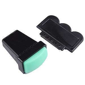 Штамп для стемпінгу резиновий зі скребком, чорний прямокутний