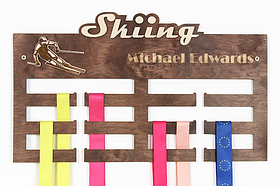 Іменна медальниця з дерева 40x24см