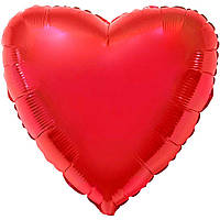 Фольгована кулька серце 18" Металік червоний