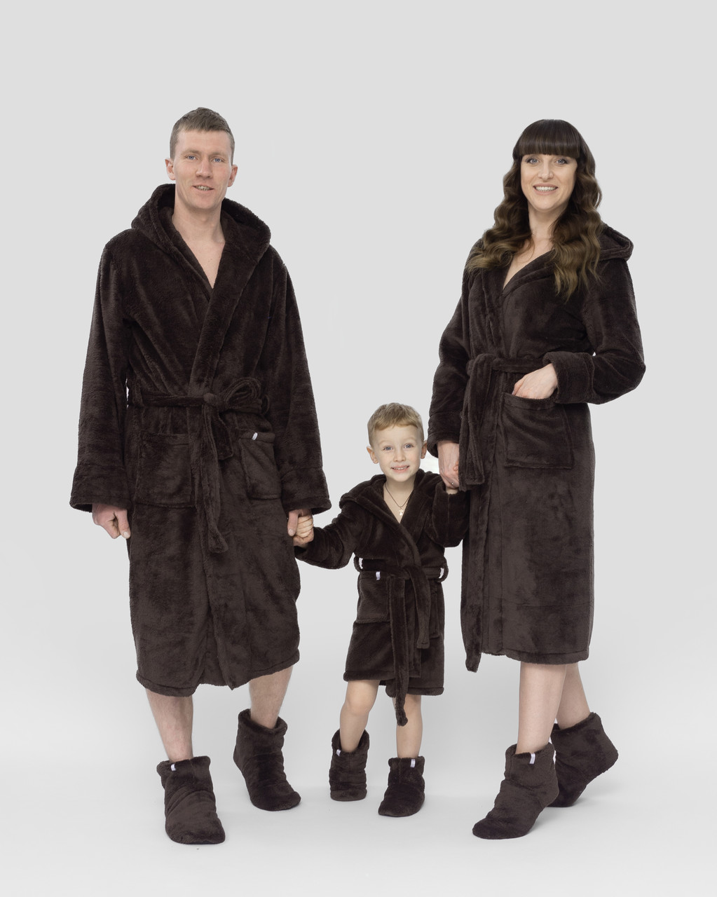 Халати сімейні домашні махрові FamilyLook Шоколадний