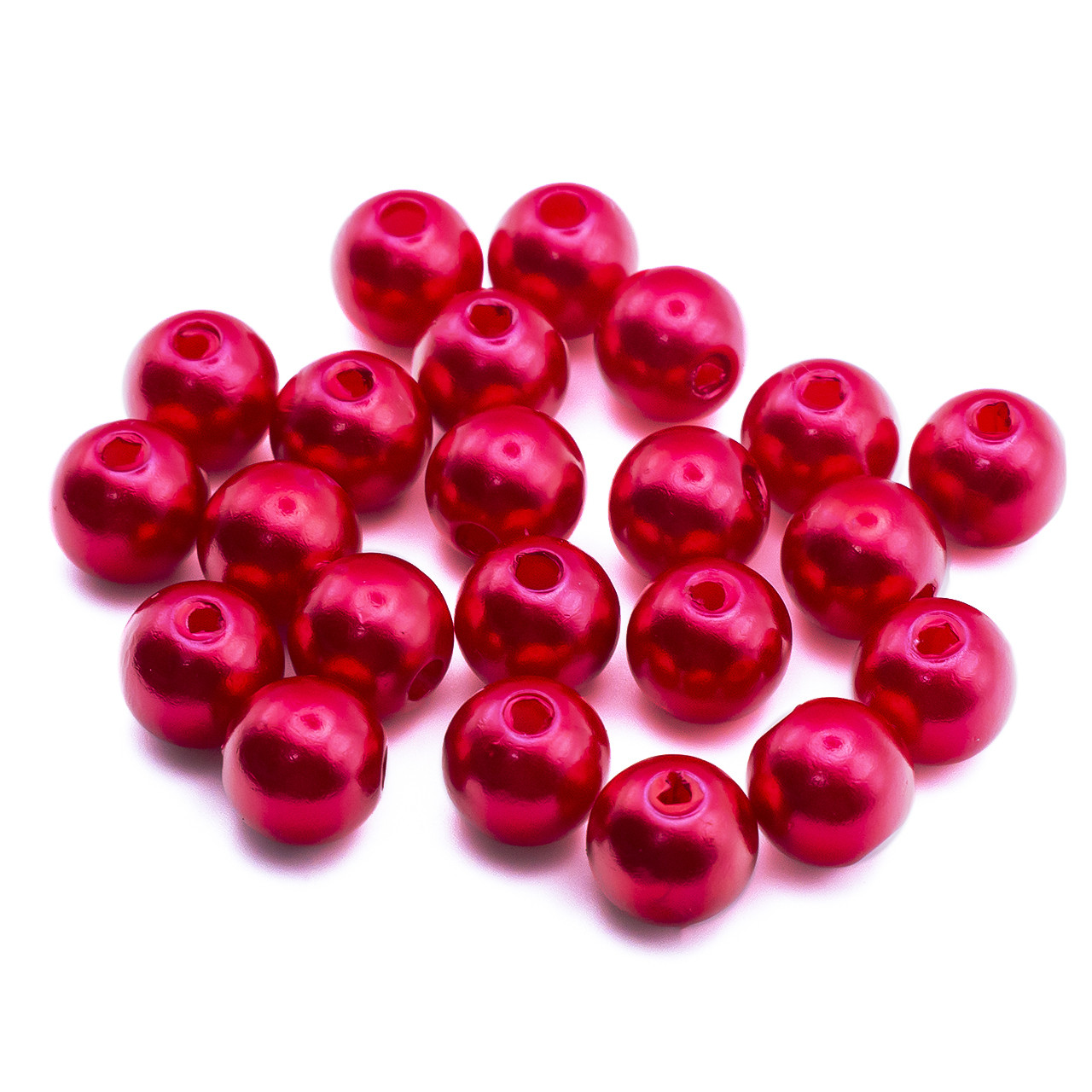 Намистини круглі з гальванічним покриттям 6 мм Червоний 25 г (+-230 шт.), фото 1