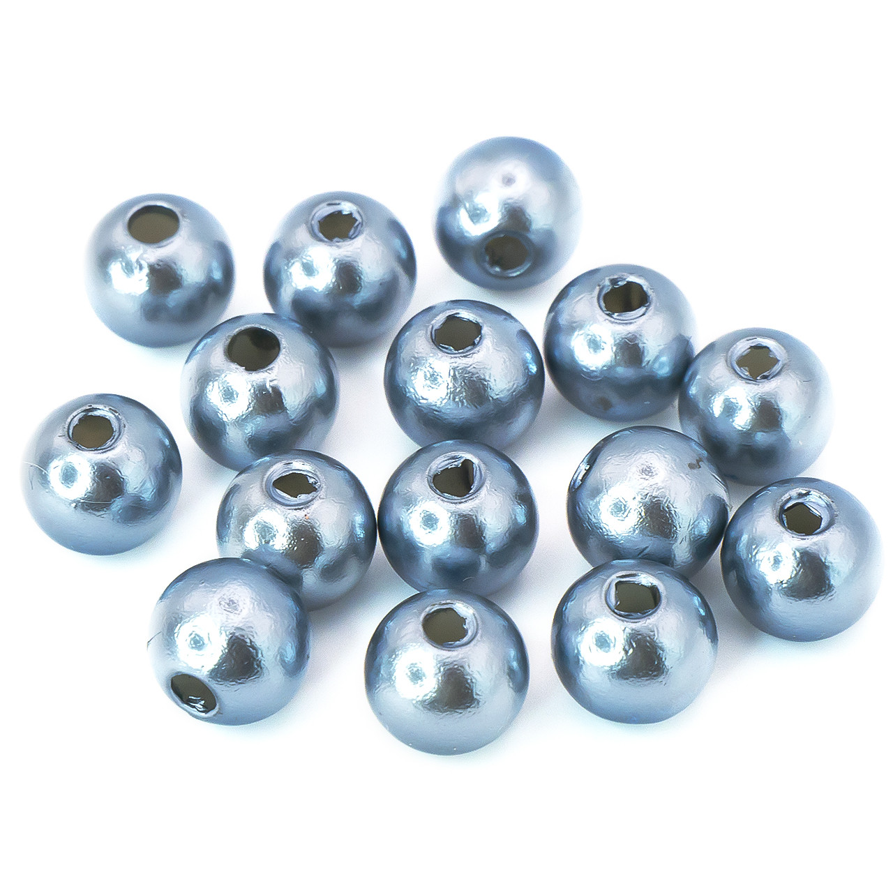 Намистини круглі з гальванічним покриттям 6 мм Сіро-сріблястий 25 г (+-230 шт.), фото 1