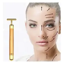 Ліфтинг-масажер Energy Beauty Bar, вібромасажер для обличчя Revoskin Gold, фото 6