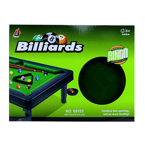 Настільний більярд 55×33×15,5 см, кий 2 шт., кулі 16 шт., у коробці (69103), фото 1