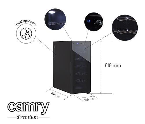 Винный холодильник Camry CR 8068 12 бутылок 33л | винный шкаф | холодильник для вина - фото 8 - id-p1663771736
