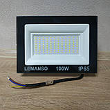 Прожектор світлодіодний LED 100Вт 6500K IP65 2800Lm Нептун LMP72-100 Lemanso вуличний світильник лед, фото 3