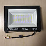 Прожектор світлодіодний LED 100Вт 6500K IP65 2800Lm Нептун LMP72-100 Lemanso вуличний світильник лед, фото 6