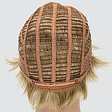 Перука коротка, красива жіноча стрижка з термоволосся 160℃, німецька основа, колір світло-русявий, фото 9