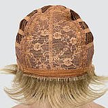 Перука коротка, красива жіноча стрижка з термоволосся 160℃, німецька основа, колір світло-русявий, фото 8