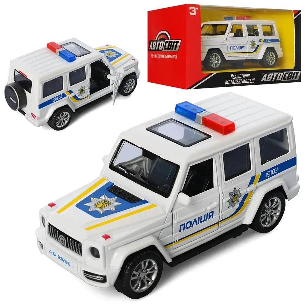 Джип АвтоСвіт Поліція 11,5 см, метал, інерція, двері відчиняються, AS-2696
