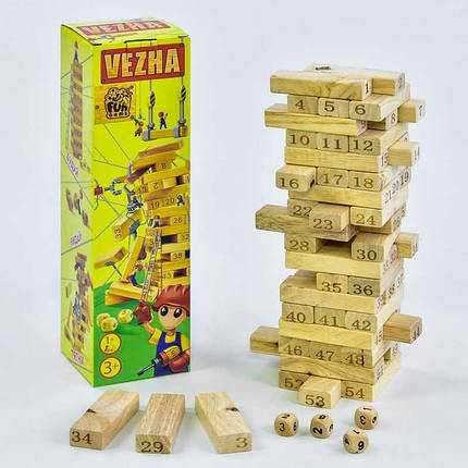Дерев'яна гра Башта Fun Game, 54 деталі, 7358, фото 1