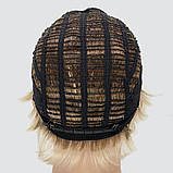 Перука коротка, красива жіноча стрижка з термоволосся 160℃, німецька основа, блонд з темною прикореневою, фото 8