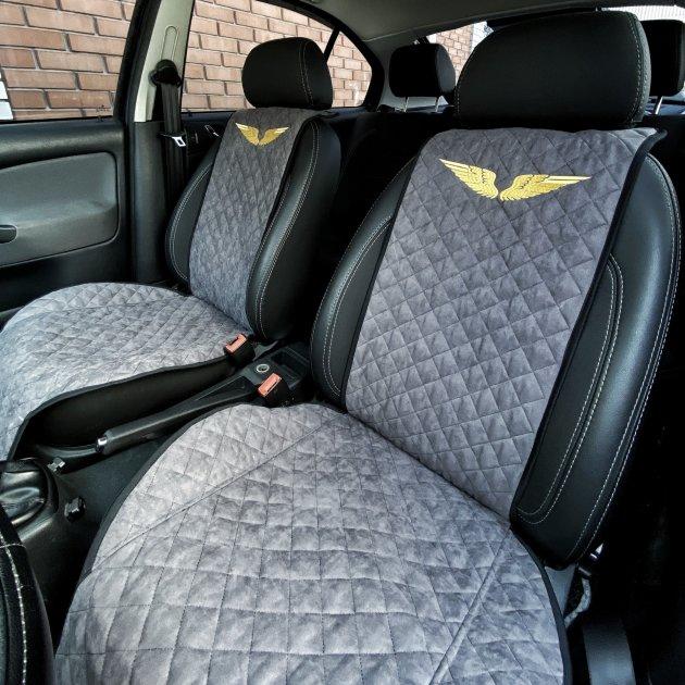 Накидки на сидіння авто з вишивкою Крильєв BENTLEY передній комплект, АЛЬКАНТАРА, пайка