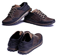 Мужские кожаные кроссовки New Balance Clasic (Нью Беленс) Brown, кеды коричневые повседневные. Мужская обувь