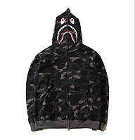 Худи Bape ABC Shark full zip hoodie Dark Grey ар. BP0ZXSWW215020D).