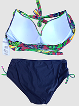 Жіночий купальник для великих грудей Sisianna 36998 чорний-червоний на 50 52 54 56 58 укр розмір, фото 3