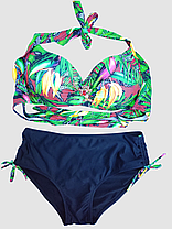 Жіночий купальник для великих грудей Sisianna 36998 чорний-червоний на 50 52 54 56 58 укр розмір, фото 4