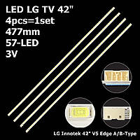 LED подсветка LG TV 42" LG Innotek 42" V5 Edge REV 0.3 A/B-Type 42LE5300 3660L-0352A 3660L-0353A 4pcs=1set