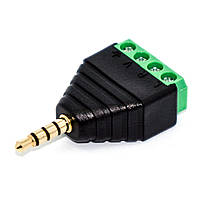 Роз'єм для під'єднання miniJack 3.5 Stereo (4 контакт) з клемами під кабель Q100