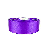 Лента атласная для декора и рукоделия фиолетовая 2,5 см