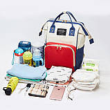 Сумка рюкзак для мами та малюка червоний багатофункціональний органайзер mommy bag портфель для мам на коляску, фото 5