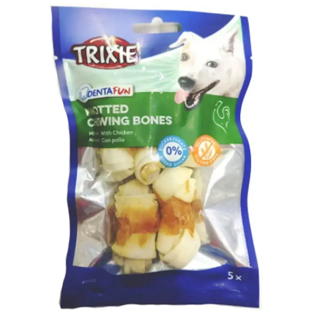 Ласощі для собак Trixie Кістка для чищення зубів Denta Fun 5 см 70 г/5 шт (курка)