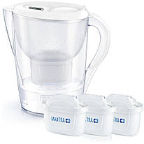 Фільтр-глечик Brita Marella XL Memo + 3 картриджа 3.5 л (2.2 л очищеної води) білий (1040212)