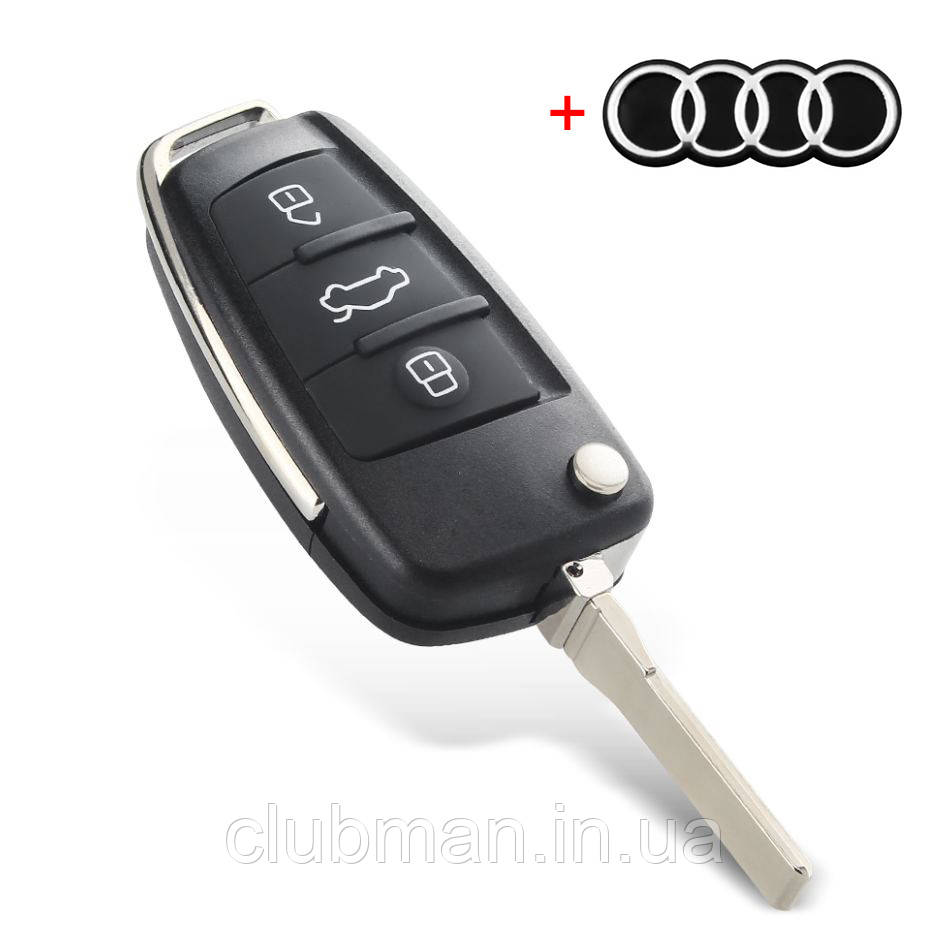 Корпус ключа для AUDI (Ауді) 70x35mm 3 кнопки (+ Емблема)