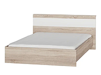 Кровать полуторная Соната 1400 с матрасом ЭВЕРЕСТ Дуб сонома + Белый (140х200х80.5 см)