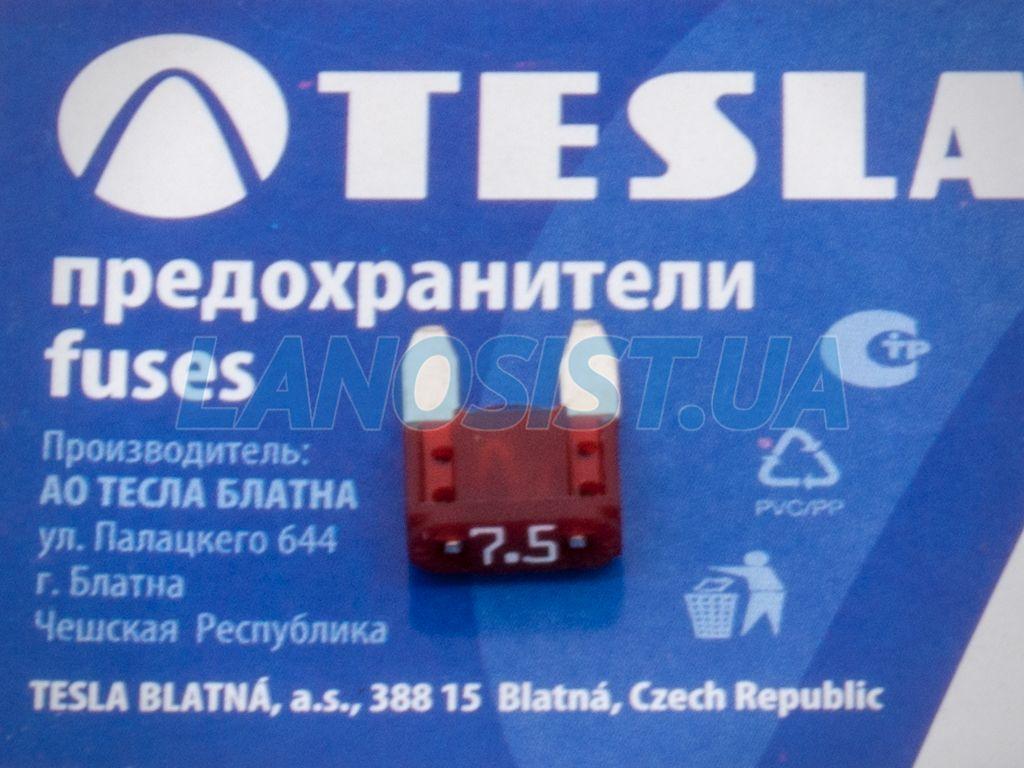 Запобіжник прапорцевий MINI 7.5А Tesla FN75A