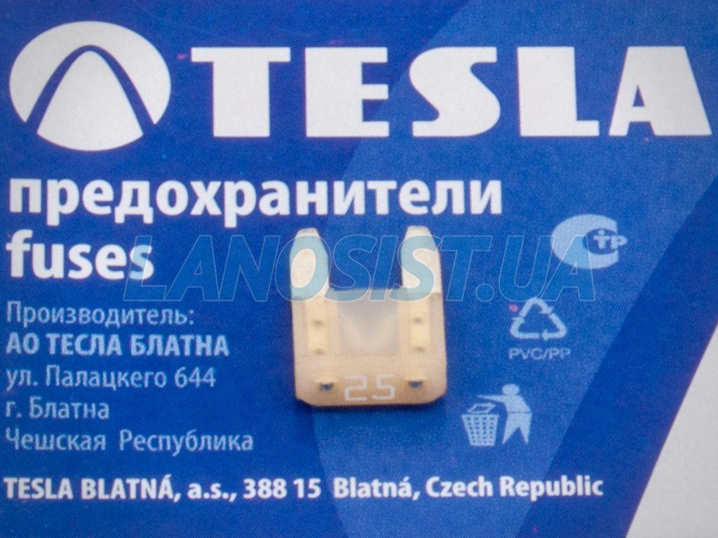 Запобіжник прапорцевий MINI 25А Tesla FN25A