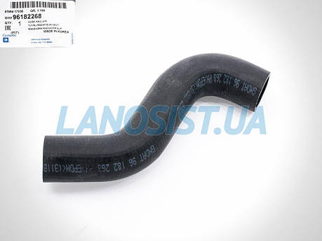 Патрубок радіатора Ланос 1.5 з кондиціонером GM (верхній) 96182268, фото 1