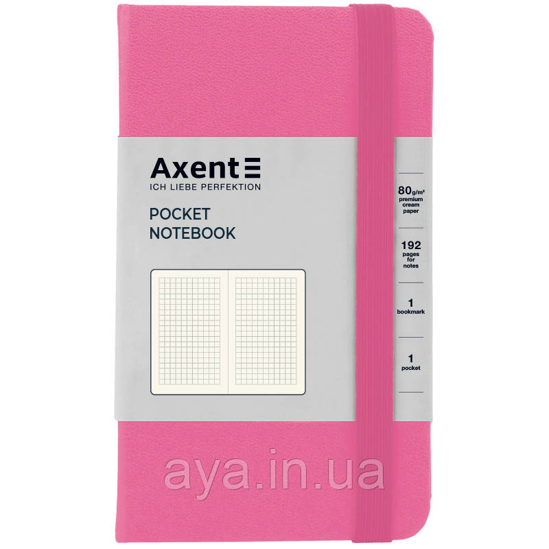 Блокнот Axent Partner (кишеньковий, у клітинку, рожевий), фото 1