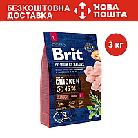 Brit Premium Junior L Chicken 3 кг Сухой корм для щенков и молодых собак крупных пород со вкусом курицы