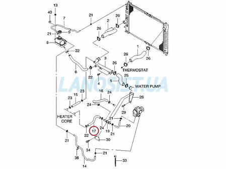 Патрубок радіатора пічки підвідний Авео 1.5 GM 96539581, фото 2