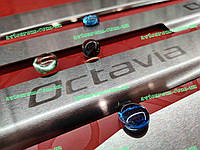 Накладки на пороги Skoda Octavia A5 *2004-2013 Шкода Октавія А5 (Premium нерж комплект SATIN)