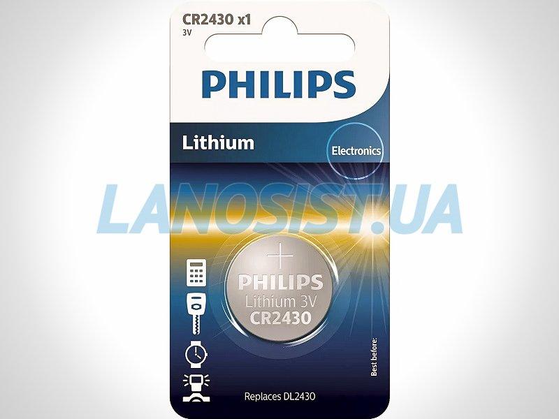 Батарейка CR2430 літієва 3V Philips CR2430/00B